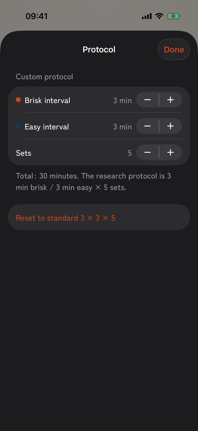 Custom interval protocol editor